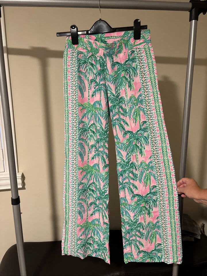 Pantalones florales Lilly Pulitzer Bal Harbour Palazzo nuevos con etiquetas, para mujer talla XS Foto 4 de 4