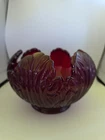 Vintage Fenton Glass Ruby Red Rose Bowl