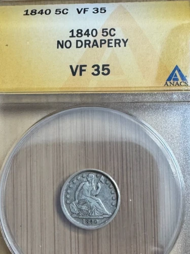 1840 Seated Liberty Half Dime H10C No Drapery ANACS VF35