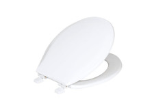 10 Pack - Plastic Round Toilet Seat Closed Front W/cover White 16-1/2"x 13-7/8"
