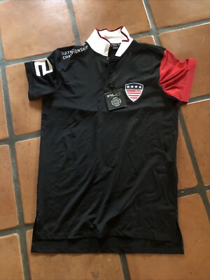 RLX Ralph Lauren Men's 112nd Us Open Polo Shirt Short Sleeves Black Red White Sm