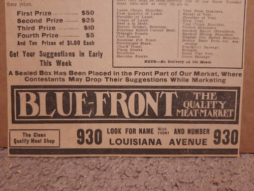 1909 Blue Front Quality Meat Market Newspaper Ad Washington DC - Picture 4 of 12