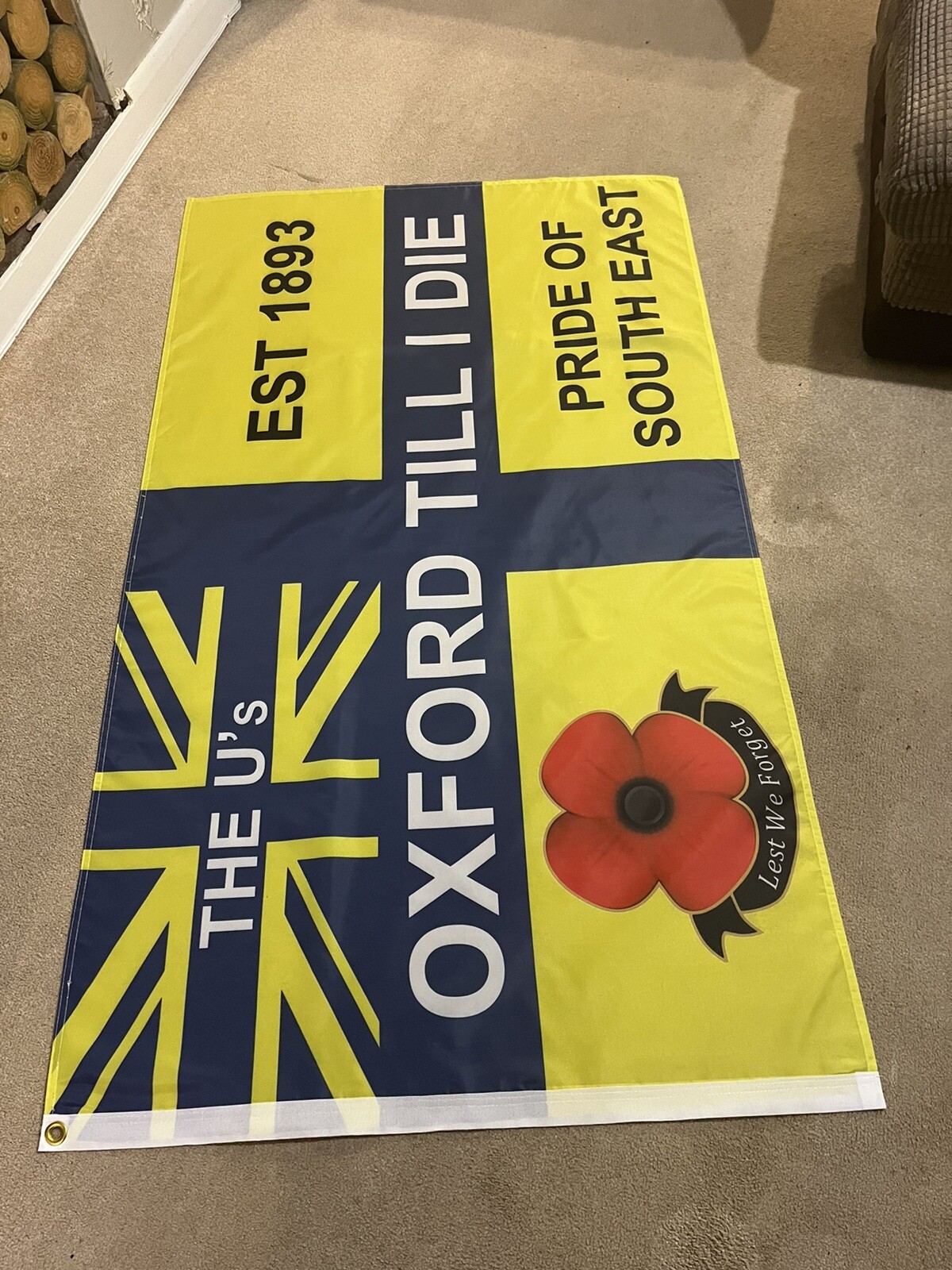 Oxford United Utd Flag 5ft by 3ft - Shirt Scarf Oxford Utd Football Flag NEW