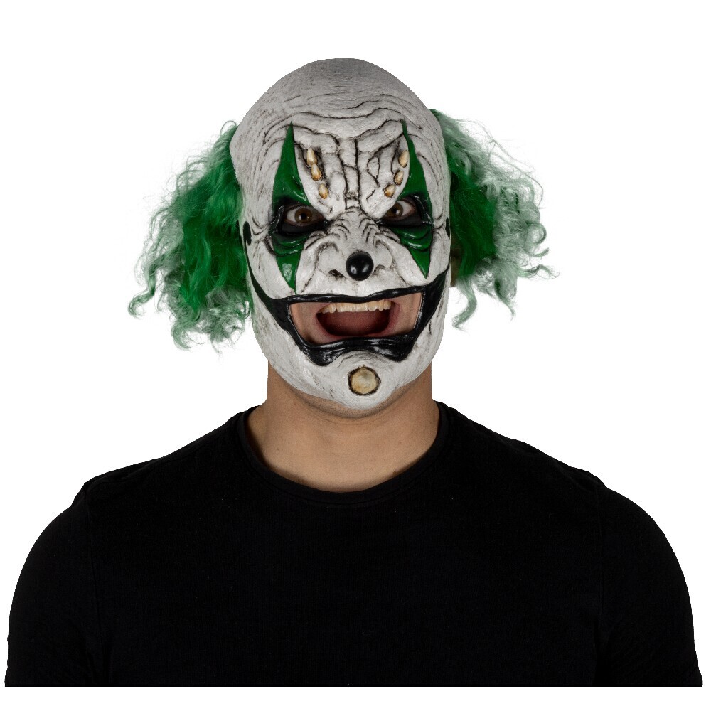 Ghoulish Productions Clown Green Latex Face Mask Horror Halloween