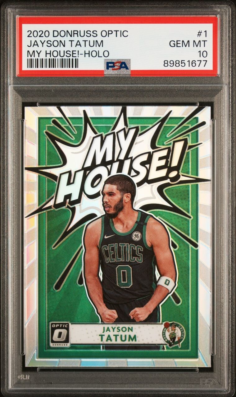 2020-21 Panini Donruss Optic My House! #1 Jayson Tatum - PSA 10 Gem HOLO PRIZM.