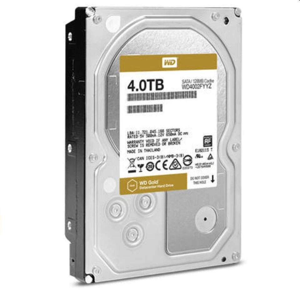 WD Gold 4TB WD4002FYYZ 7200RPM 6Gb/s 128MB SATA 3.5" Enterprise HDD Hard Disk - Image 2 of 3