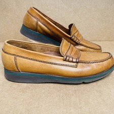 Men  s Size 10 M Hush Puppies The Body Shoe Walking Loafer Brown Leather NICE