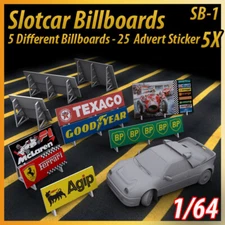 Slotcar Scenery Building 1:64 5X Trackside Bilboards Afx, Tyco