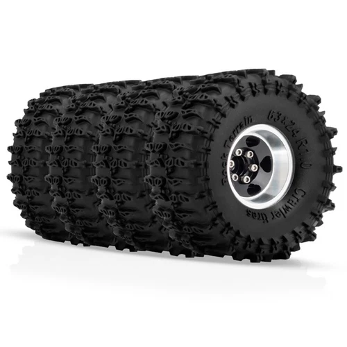 Llantas Beadlock de goma de aluminio de 1,0" neumáticos para 1/18 TRX4M 1/24 axial SCX24 - Imagen 11 de 17