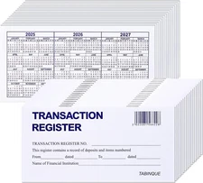 24 PCS Check Registers for Personal Checkbook, Easy to Read Checkbook Register