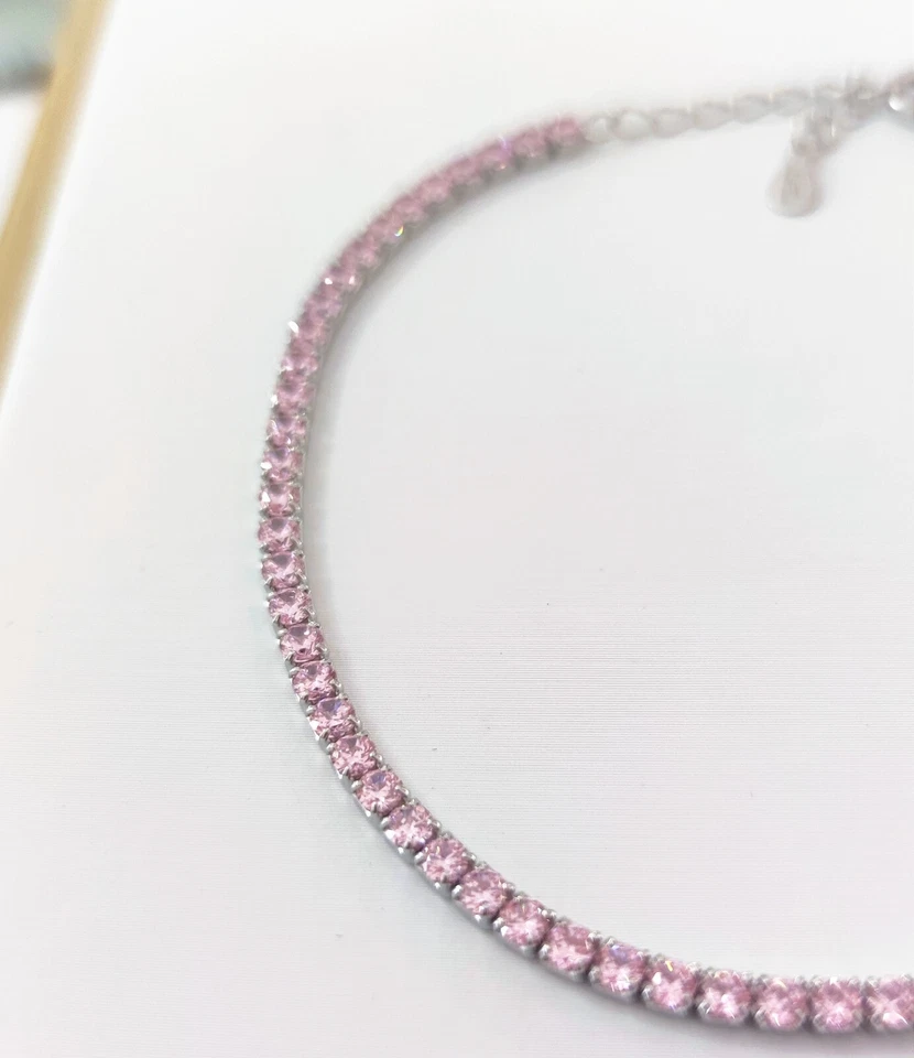 Bracciale Tennis Rosa in Argento 925 rodiato - Rainbow Collection Les Folies - Immagine 4 di 4