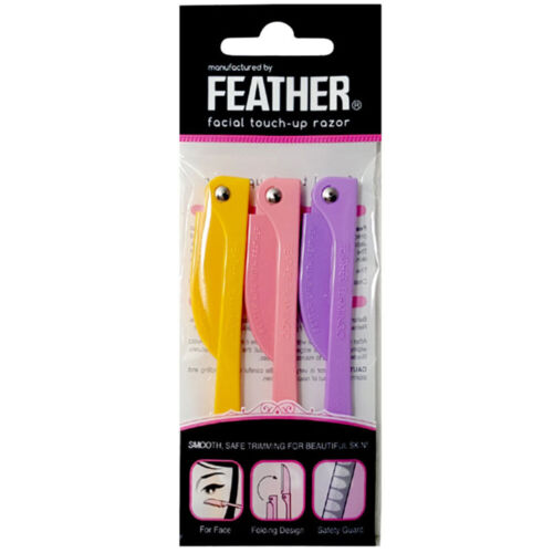 Feather Flamingo Facial Touch-up Razor 3pcs (RFLS-P) NEW BOX [Free USA Shipping] - Picture 1 of 2