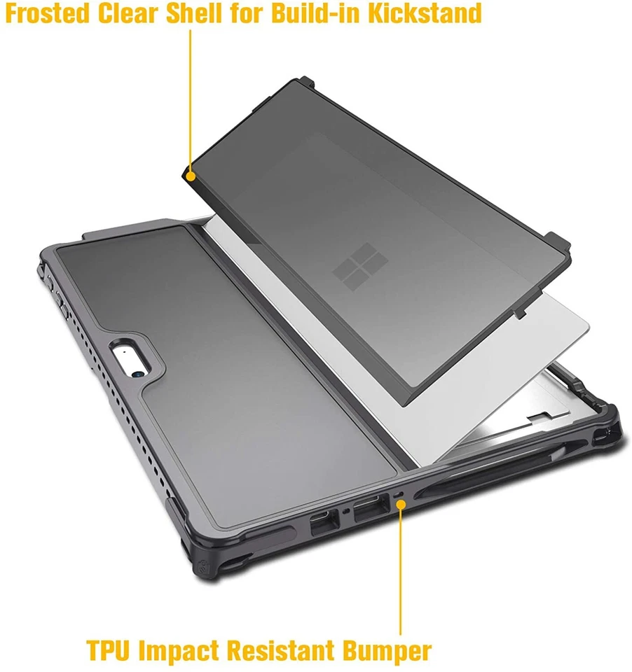 Hard Case for New Microsoft Surface Pro 7+ /Pro 7 6 5 LTE 12.4'' Rugged Cover - Image 3 of 4