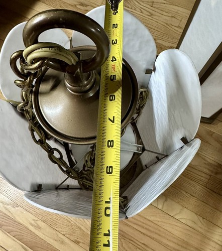 Vintage Mid Century Hanging Swag Lamps Light Gothic Church Style Large White - Picture 11 of 24