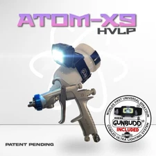 ATOM Mini-X9 Professional Mini Spray Gun HVLP w/ GunBudd® Ultra Lighting System!