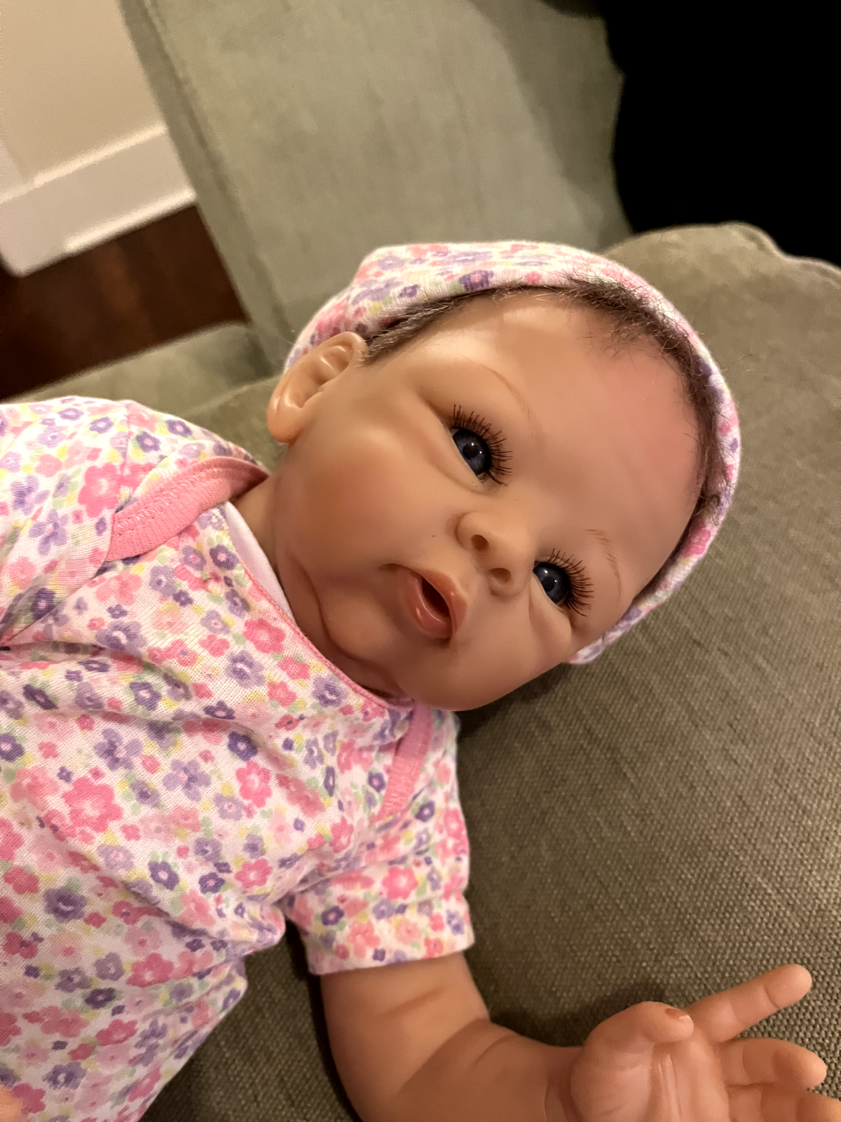 silicone newborn baby doll girl with hair and clothes