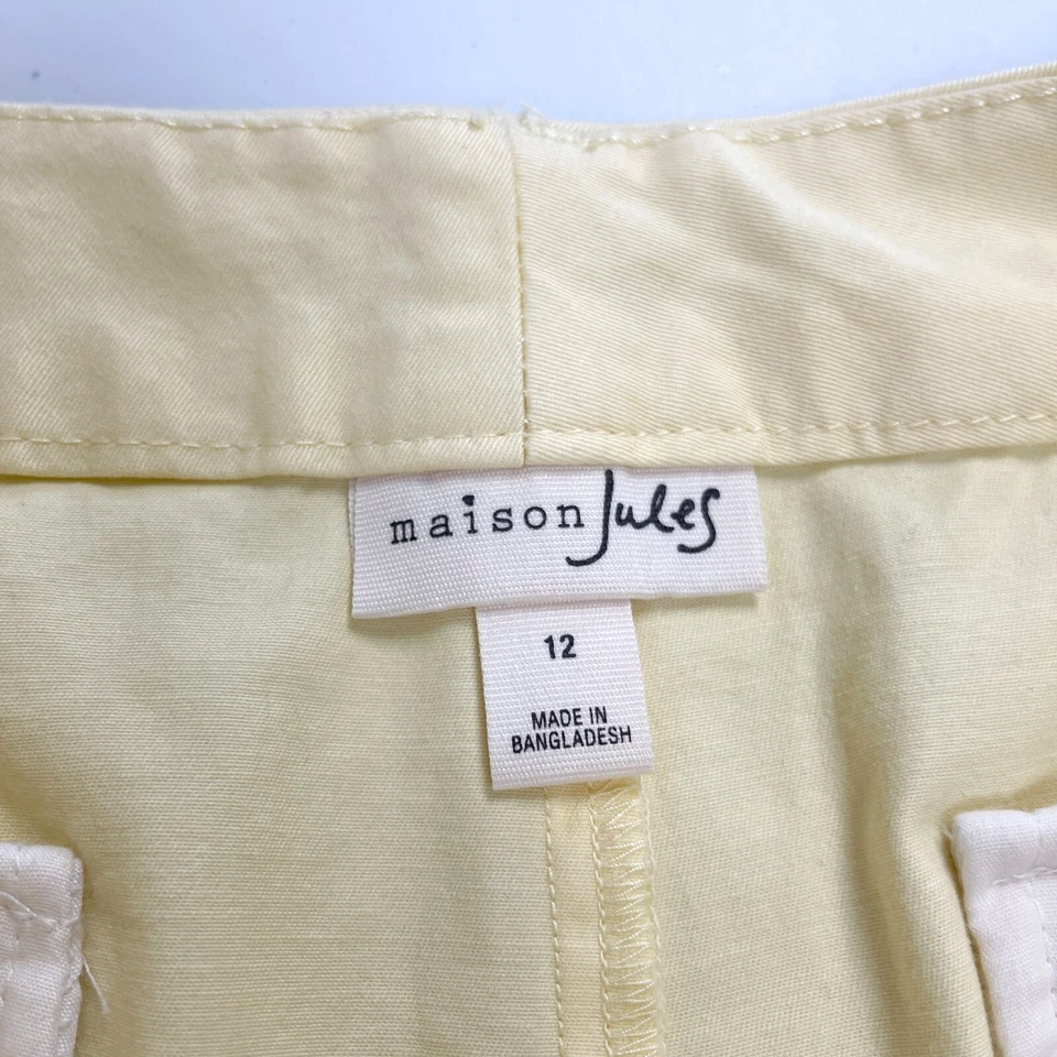 Maison Jules Women Chino Shorts Size 12 Butter Yellow Preppy Country Club Summer - Image 4 of 4