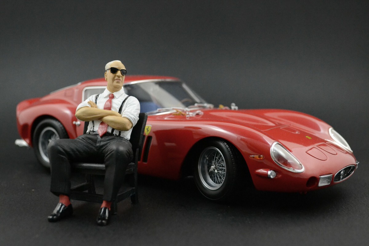 Enzo Ferrari (3) sitting Figure for 1:18 HotWheels 250 California