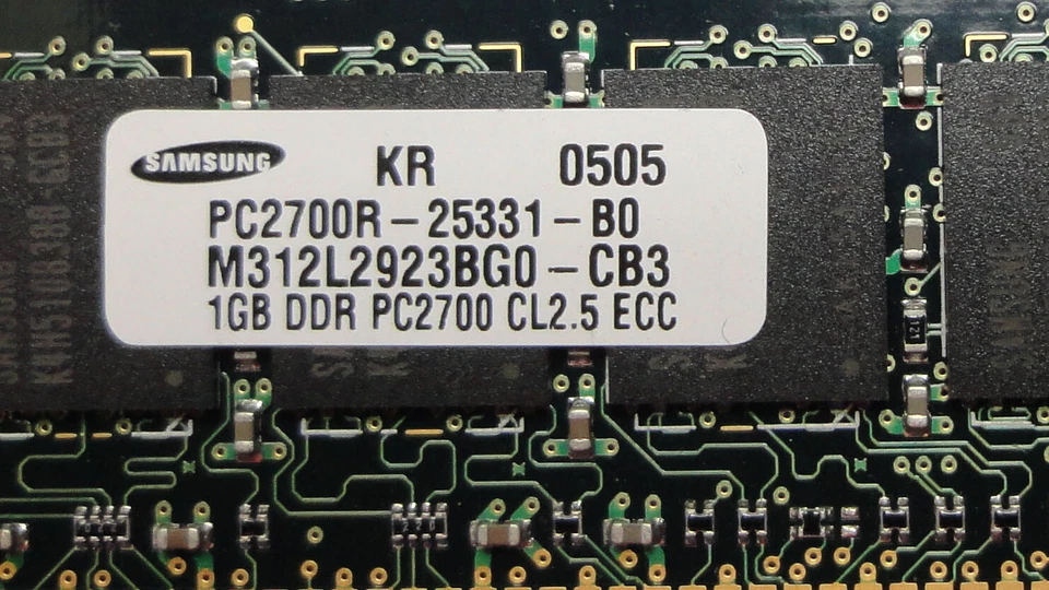 1GB Samsung M312L2923BG0-CB3 PC2700R 333MHz DDR1 184-Pin ECC RAM Server Memory  - Image 2 of 3