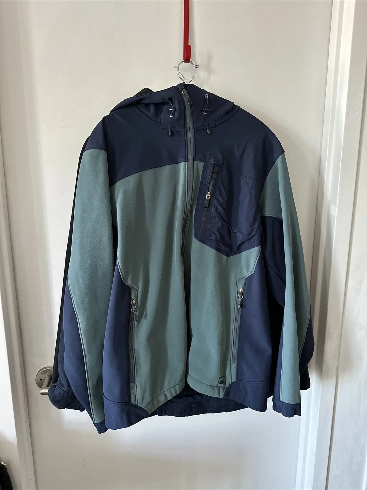 REI Softshell Hooded Jacket Coat Blue Men's Large