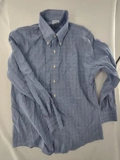 Brooks Brothers Regent Shirt Blue Check Button Down Long Sleeve 16-33
