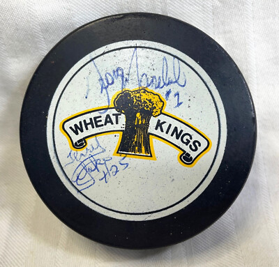 Vintage, *AUTOGRAPHED*, Official Puck, WHL, Brandon Wheat Kings, ''YAKE, MANELUK''