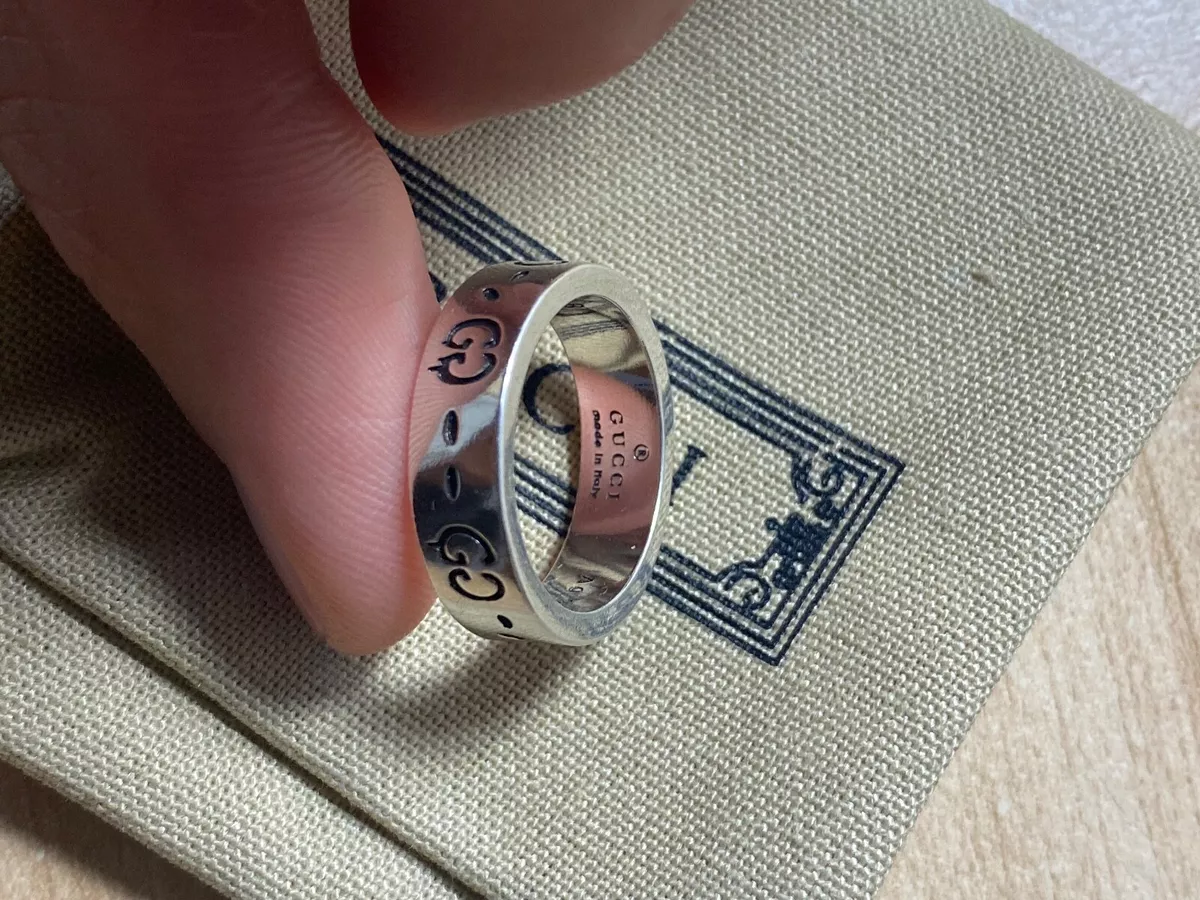 Anello uomo mai indossato Gucci Ghost Argento 925 completo di