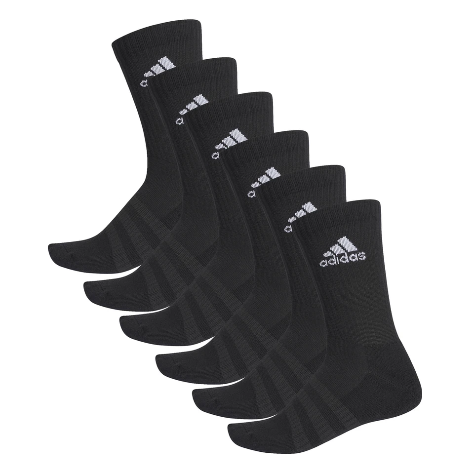 adidas Cushion Crew 6-Paar Sportsocken - Schwarz, Größe 46-48 (DZ9354)