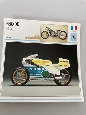Pernod 250 CM3 1981 Motorcycle Collection Card Atlas France
