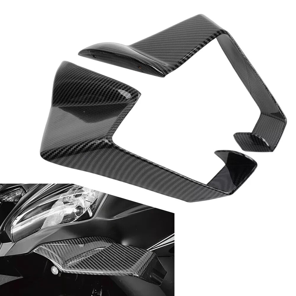 Front Spoiler Fixed Wind Winglets Carbon Fiber for KAWASAKI ZX-10R