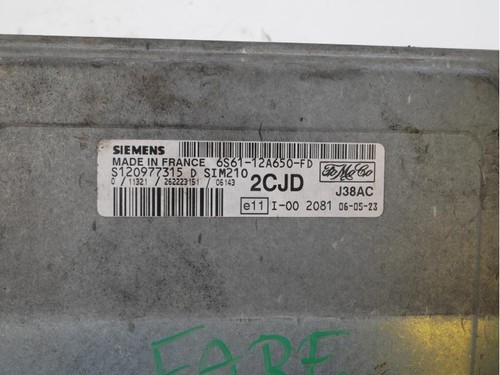 6S6112A650FD centralita motor uce para FORD MAZDA 2 I (DY) 1.2B KW55 FUJA 72516 - Imagen 2 de 2