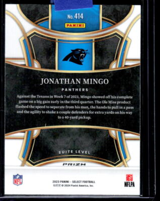 2023 Panini Select #414 Jonathan Mingo Silver Prizms | eBay