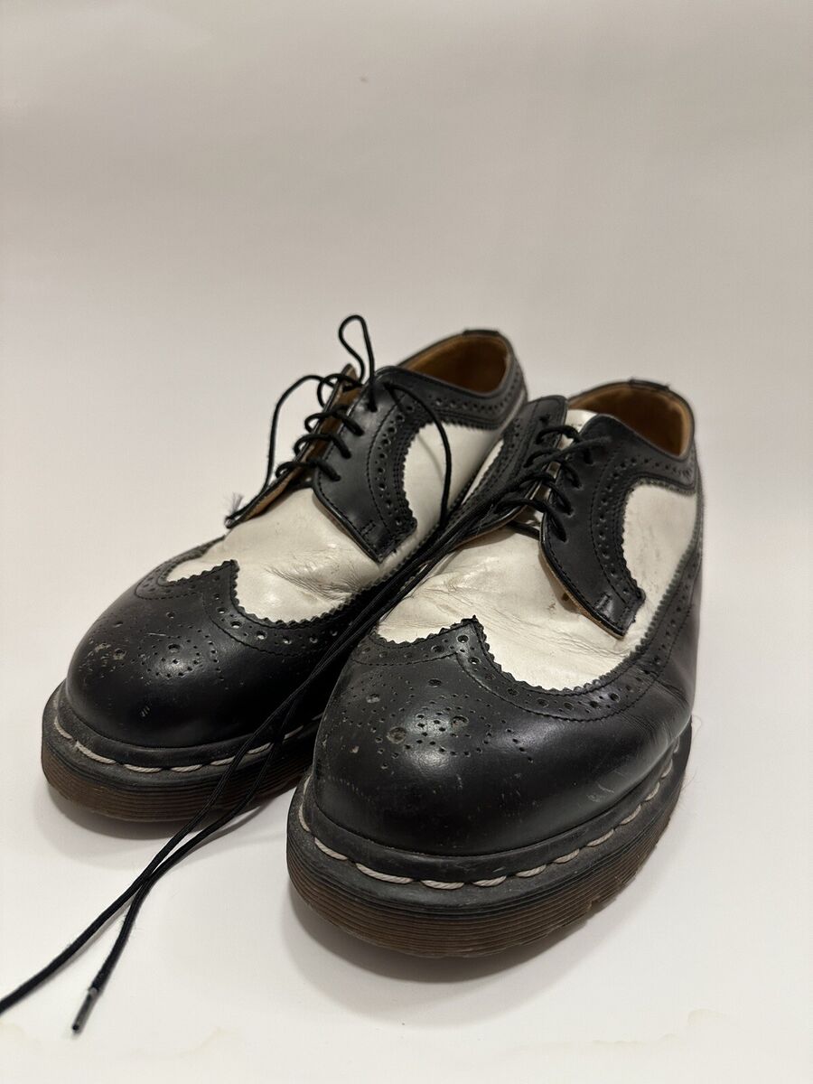 Vintage Dr. Doc Martens Men's Wingtip Black White Brogue Vintage Dr. Doc Martens Men's Wingtip Black White Brogue