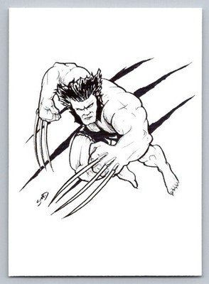 Wolverine Savage Sketch Card Scott Sketches Trading Card Print Fan Art