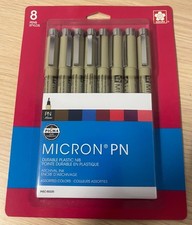 Sakura Pigma Micron PN Pens, .45Mm, Assorted Colors - Set of 8