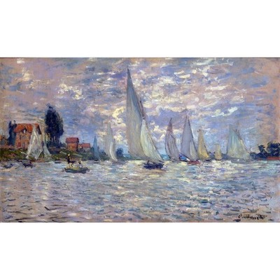 les Barques by Monet - 40x50 Inch Rolled Canvas Wall Art Print