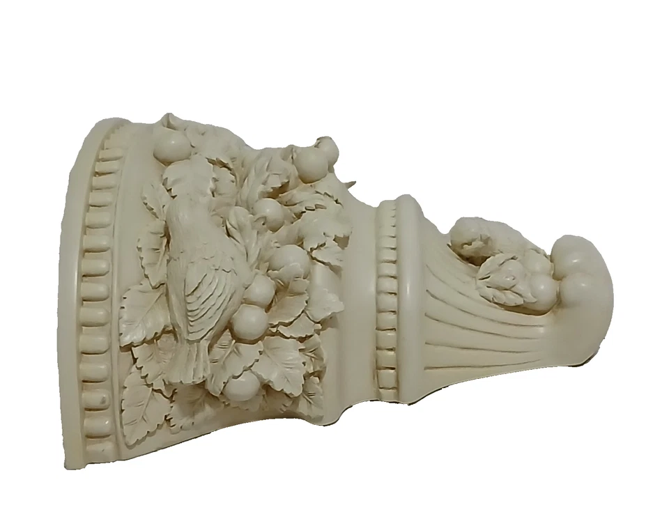 Pair Of Vintage Bird Wall Sconce Antique White Resin Wall Shelf Cottage Decor - Image 3 of 4