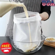 2 Pcs Nut Milk Bag Reusable Food Strainer Nut Bags Kitchen Straining Fruit Juice