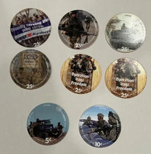 AAFES Military Gift Certificate Pogs 2005B Set of 9