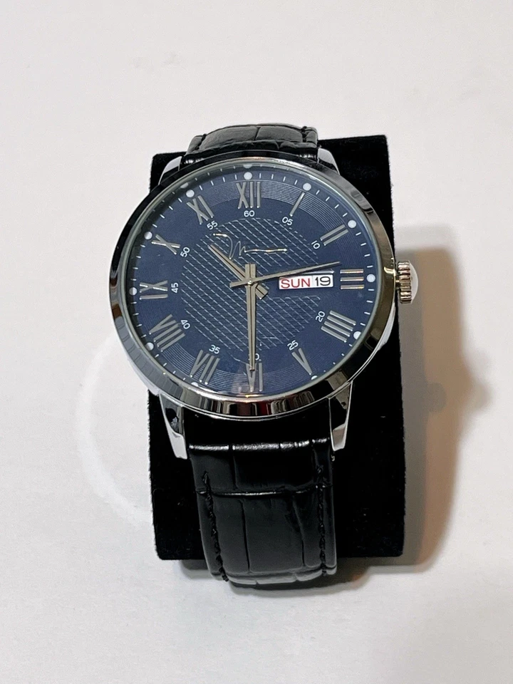 Marc Anthony FMDMA529 Hombre Cuero Negro Esfera Analógica Reloj Cuarzo Batería Nueva Foto 2 de 4