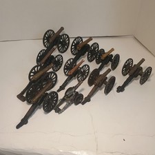 10 Vintage Cast Iron and Brass Miniature Civil War Cannon Replica