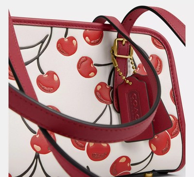 NWT Coach Swing Zip Bag With Cherry Print CZ494 | eBay