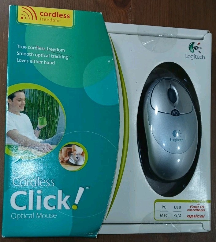 Logitech Click Wireless Optical Mouse New Cordless Optical Tracking