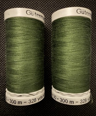 2x 1271 Gutermann Spulengarn 300m dunkelgrün Nähen alle Stickereien 100% Baumwolle