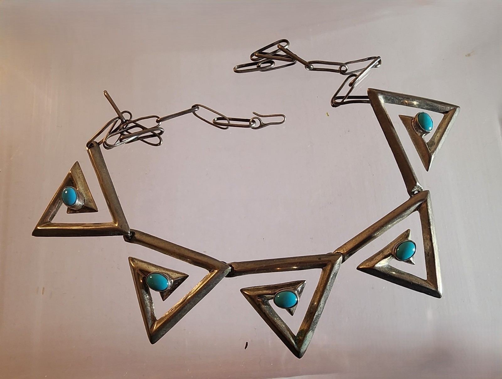 Native American rustic Sterling Silver turquoise … - image 2