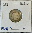 1908-S Barber Dime 90% Silver Excellent Collector Coin Free Shipping