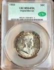 1955 Franklin Half Dollar 50c CAC MS64FBL Original Mint Set