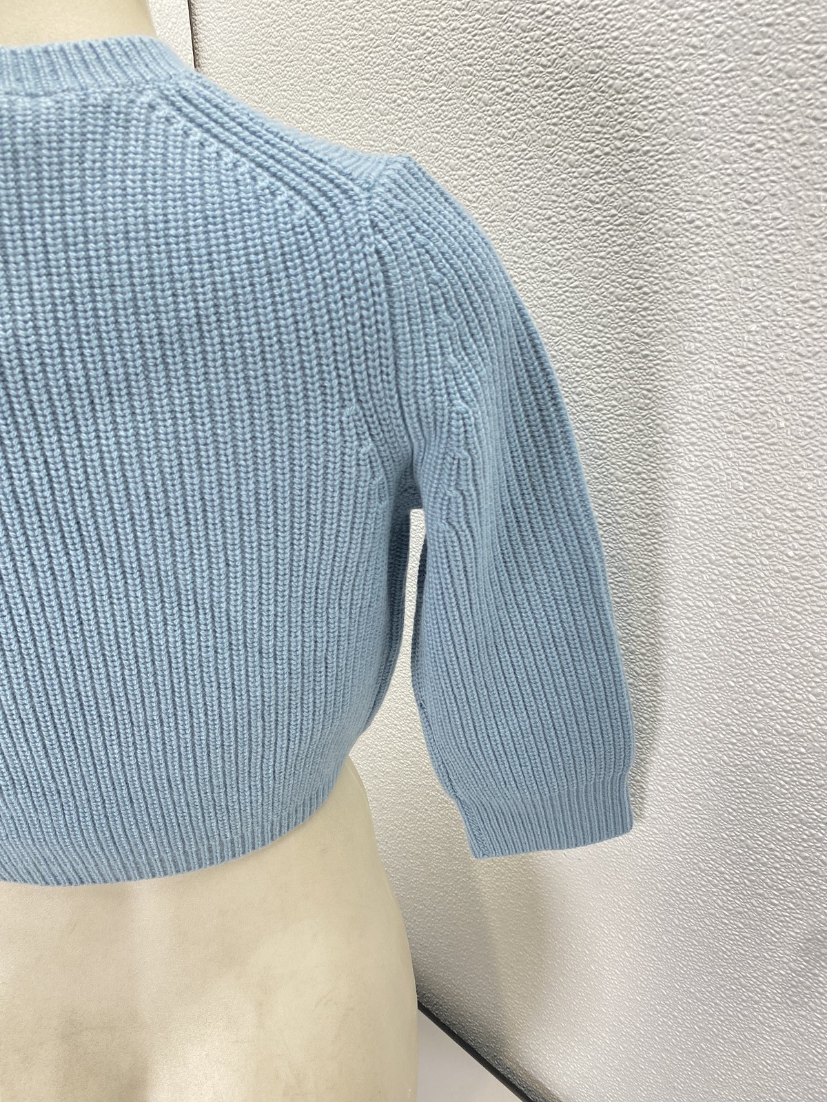 Michael Kors Womens Cropped Shaker Knit Cashmere Cardigan Size XS Seaglass thumbnail 7