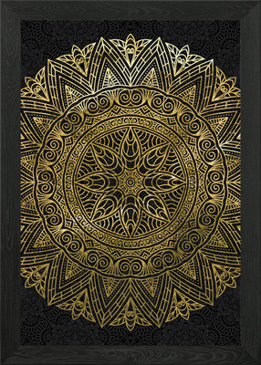 Mandala Gold pattern Framed Wall Art Poster Canvas Print Picture