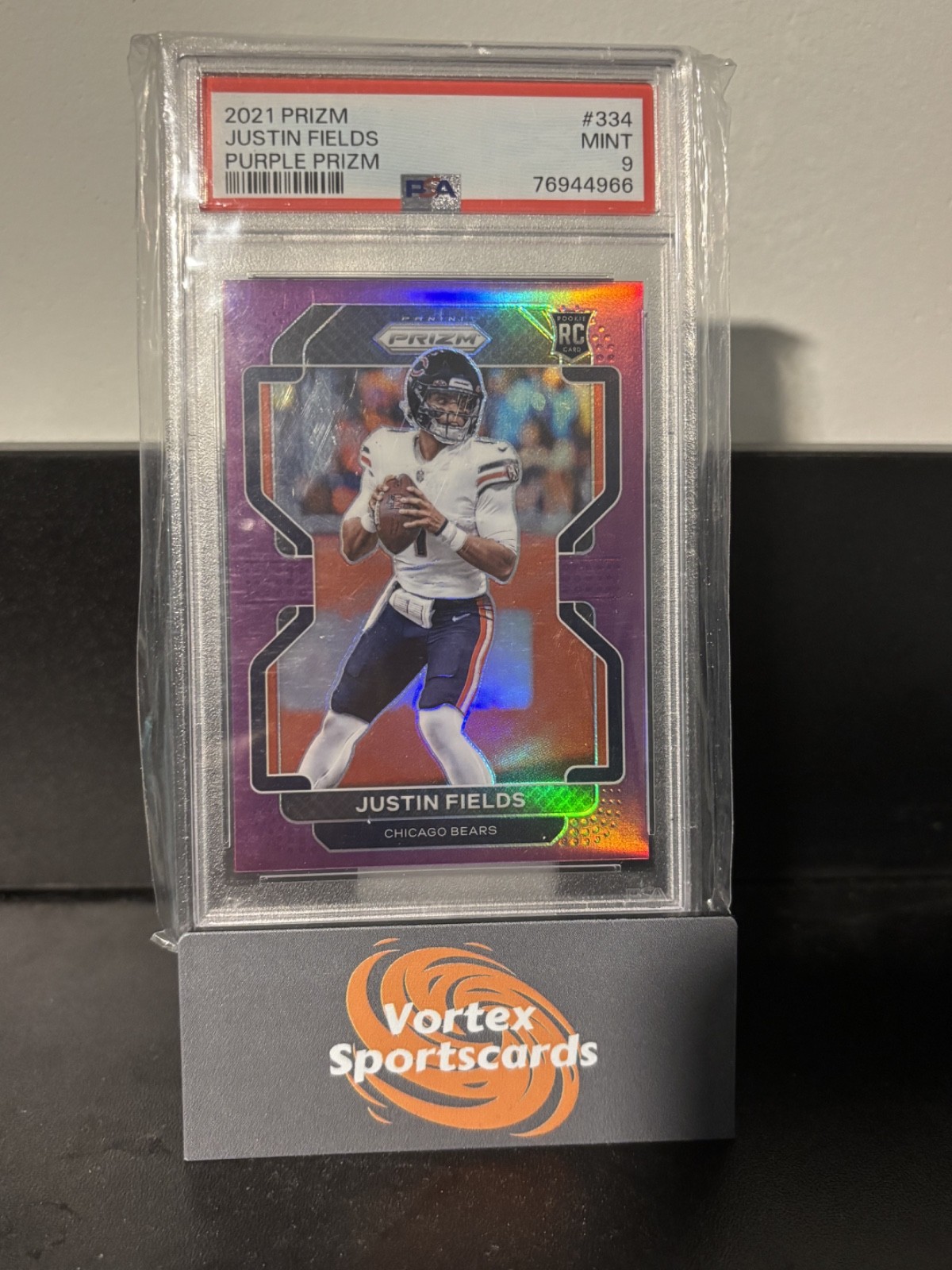 2021 Prizm Justin Fields Purple Prizm /125 PSA 9